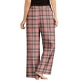 thumbnail image 4 of WTOBBY Women's Plaid Print Drawstring Elastic Waist Comfortable Straight Leg Loose Pajama Pants for Casual Sleepwear and Home Lounging,Pink L, 4 of 4