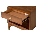 thumbnail image 4 of Modern Contemporary 4pc Bedroom Set Walnut Color Queen Size Bed Dresser Mirror Nightstand Platform Bedframe, 4 of 8