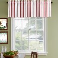 thumbnail image 3 of Dark Red Vertical Stripes Curtain Valances for Windows, Kitchen Valance Window Treatments Panel 2 Pack, Geometric Farmhouse Striped Rod Pocket Short Curtains for Bathroom Bedroom 42 x 12 Inch, 3 of 8