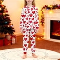 thumbnail image 2 of BLVB Girls Valentines Pajamas Set Pjs Long Sleeve Crewneck Heart Sleepwear Loungewear Sets for Kids 5-16 Years, 2 of 7