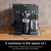 Ninja Luxe Café Premier Espresso Machine & Drip Coffee Maker, Rapid Cold Brew, Integrated Grinder, Assisted Tamper, Hands-Free Frother for Cappuccinos, Lattes, Dairy or Non-Dairy, ES601CY Cyberspace