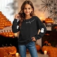 thumbnail image 4 of Atogsazn Children's Girls Halloween Sweatshirt Kids Casual Oversized Ghost Print Long Sleeve Sweaters Fall Winter Tops Black 12-13 Years Fashion, 4 of 9