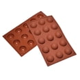 thumbnail image 4 of Silicone Half Sphere Baking Mold Non Stick Flexible Dessert Mold for Cupcake Chocolate Mousse Jelly Oven Safe Heat Resistant Easy Release Design,silicone baking mold,Coffee,15 holes, 4 of 5