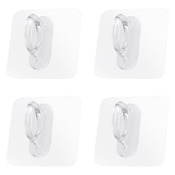 Self Adhesive Spray Bottle Holder Hook, Wall Mount Utility Hook For Kitchen Bathroom Cabinet, Damage Free Adhesive Hanger For Cleaning Spray Bottles, Round (Clear, 4pcs)