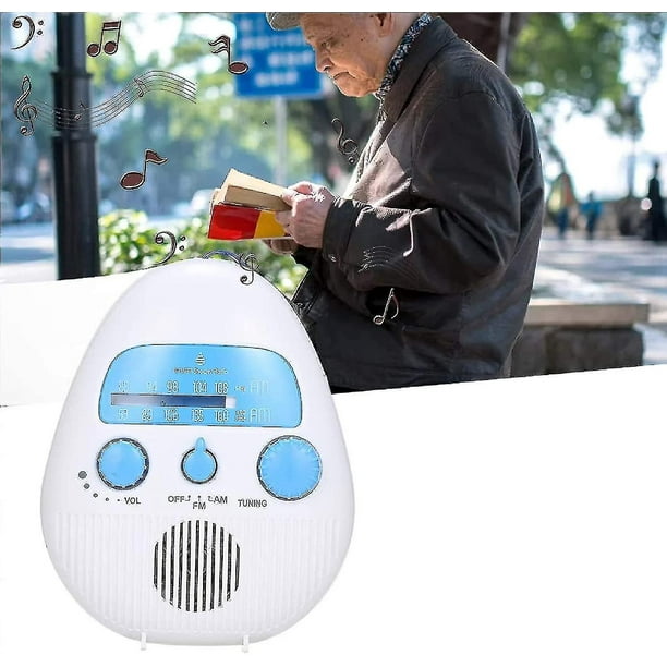 Shower Radio, Portable Am/fm Shower Radio With Hook Waterproof Audio Speaker Bat