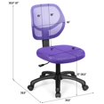 thumbnail image 2 of Costway Chaise de Bureau en Maille Dossier Bas Sans Accoudoirs Hauteur Réglable Violet, 2 of 10