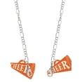 thumbnail image 1 of Acrylic 1.25" Orange Cheer Megaphone Silvertone Face Mask Necklace, 1 of 2