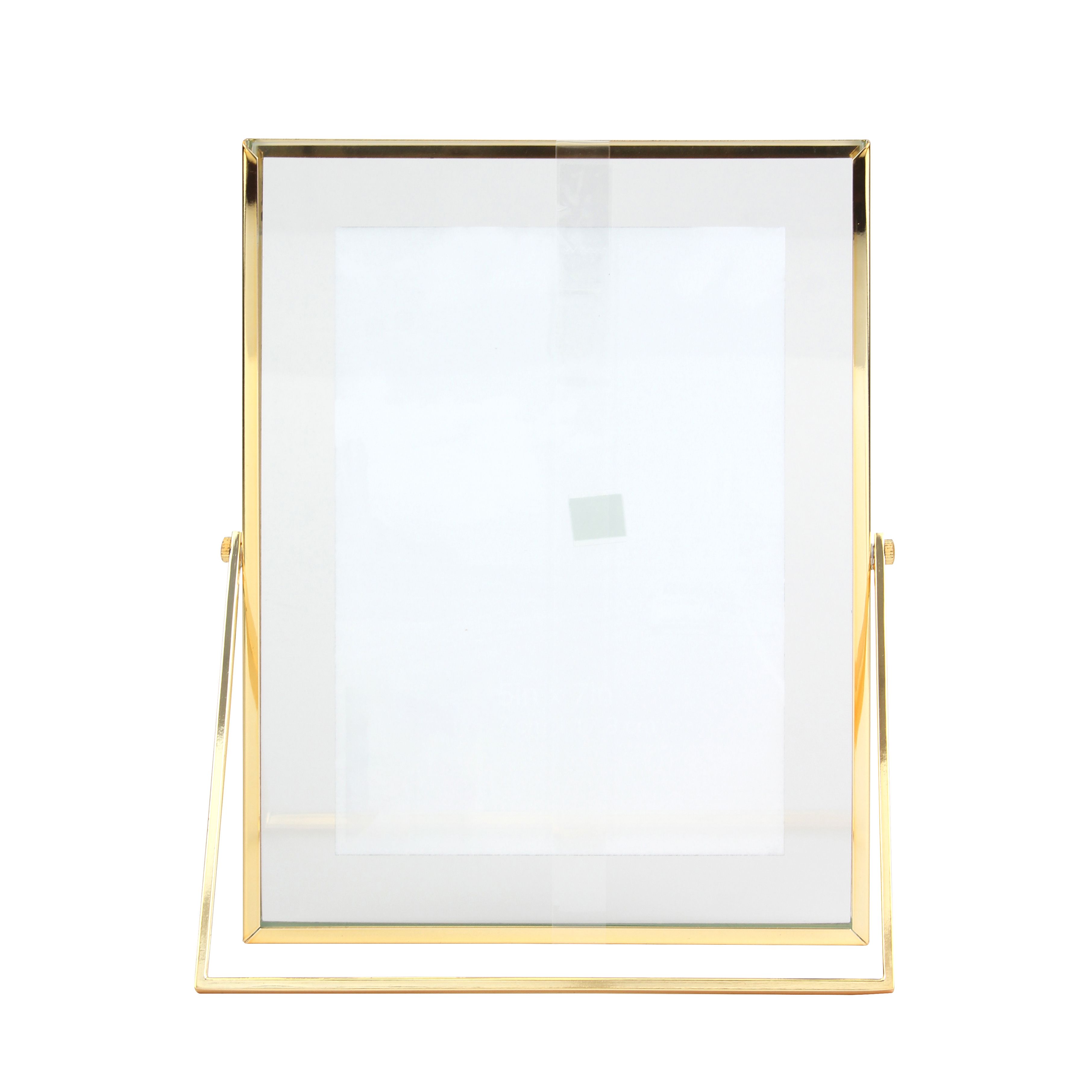Better Homes & Gardens 4" x 6" Rectangle Metal Tabletop Floating Picture Frame, Gold