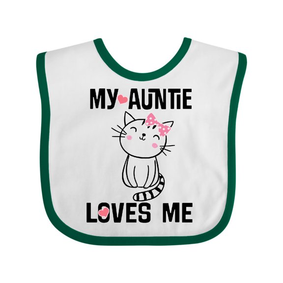 Inktastic My Auntie Loves Me Girls Baby Bib