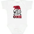 thumbnail image 3 of Inktastic Plaid Bear Wild and 1 with Arrow Boys or Girls Baby Bodysuit, 3 of 5