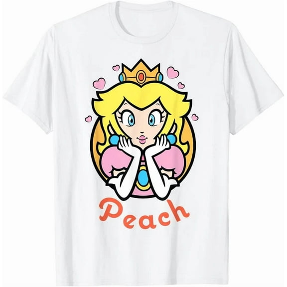 Nintendo Super Mario Princess Peach Portrait T-Shirt Retro Gaming Tee