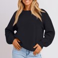 thumbnail image 2 of Sweatshirt for Women Oversized Crewneck Long Sleeve Pullover Fleece Top 2025 Fall Winter Fashion Outfits Clothes,Size S-2XL, 2 of 6
