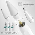 thumbnail image 2 of Upgraded Replacement Tips for Apple Pencil, Metal Tips Set Precise Control for Apple Pencil USB C/ 2nd/ 1st Gen Apple Pen Nib(6 Pack), 2 of 7