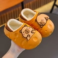 thumbnail image 4 of Cozy Winter Slippers For Boys With Durable Outdoor Sole Soft Lined Indoor Comfort Capybara Character Design Footwear Orange,29, 4 of 4