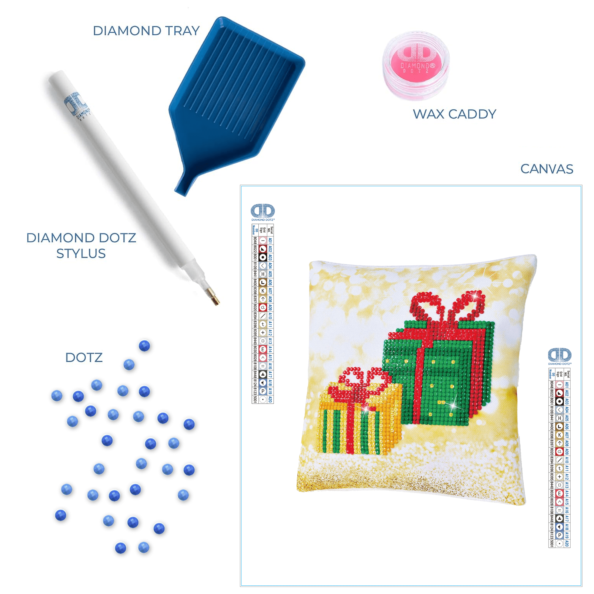 Diamond Dotz Christmas Gifts Pillow Presents Diamond Painting Kits for Adults - Diamond Art Kits a Relaxing Creative Craft Kit with Dotz Gems 7"x7"