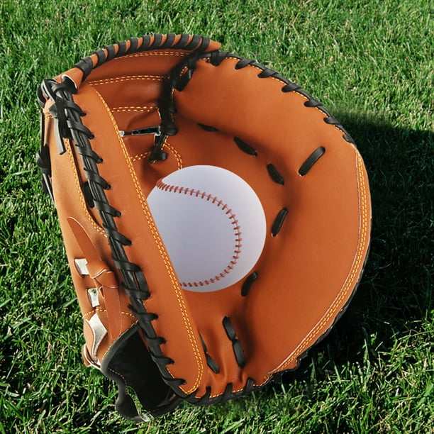 Guante de béisbol PU Cuero Catcher Mitt Espesar Resistente al desgaste para deportes al aire libre