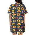 thumbnail image 4 of Womens Pajama Sets With Pocket, retro flowers Lounge Sets Short Sleeve Sleepwear PJ Sets for Women, 4 of 6
