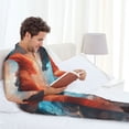 thumbnail image 6 of Lsque Red And Blue Sky Dragon Pattern Long Sleeve Pajama Set for Men - Soft 2-Piece Sleepwear and Loungewear Set with Pockets, Comfy Nightwear-Large, 6 of 7
