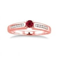 thumbnail image 2 of Affordable 1 Carat Round Ruby and Diamond Engagement Ring in 10k Rose Gold affordable Ruby and diamond engagement ring, 2 of 2