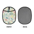 thumbnail image 2 of Pofeuu Watercolor Wildflowers Print Silicone Pot Mat Mitten With Hanging Loop Heat Resistant Oven Mitts Non-Slip Bbq Baking Smoking Potholders, 2 of 7