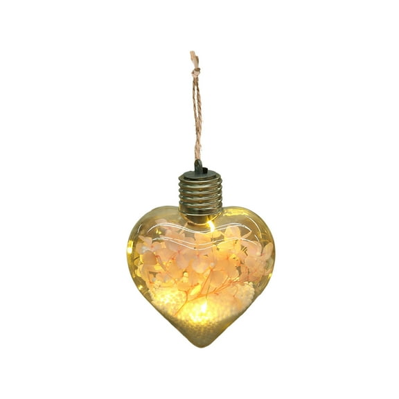 dajkiuy Christmas Clear Heart Ornament, LED Christmas Ornament Balls for Xmas Tree Decor Wedding Party Gifts