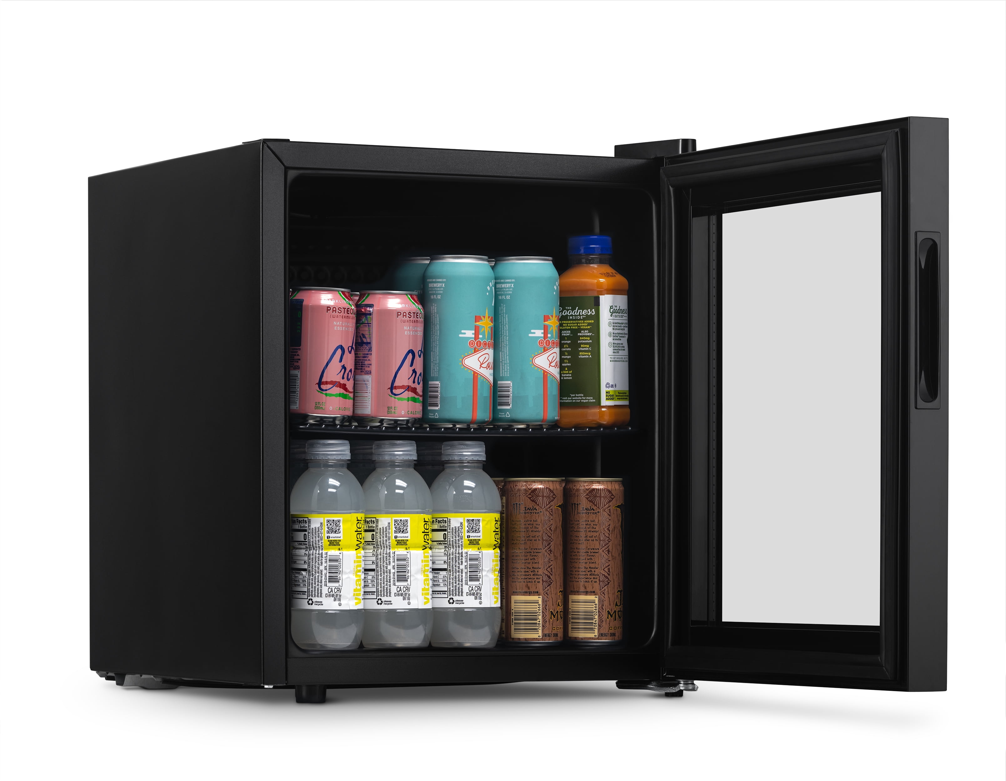 Newair 60-Can Beverage Refrigerator with Glass Door, Freestanding, Black Stainless Steel