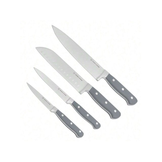 Dura Living 4-Piece Kitchen Knife Set - Forged Stainless Steel Cooking Knives, Black