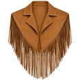 thumbnail image 4 of cocolona Vest for Women Notch Lapel Fringe Sleeveless Cropped Jacket Vacation Party Trendy Outerwear, 4 of 6