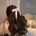 thumbnail image 2 of Horquilla con lazo para el pelo de tela para mujer, pinzas para el pelo con cinta, tocado, lazo blanco y negro, Clip superior, accesorios de joyas para el cabello femenino, 2 of 5