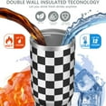 thumbnail image 4 of 1pc Black and white grid 30oz Tumbler with Straw & Handle - Insulated Stainless Steel Cup | Holiday Gift for Man Women (Christmas, Valentine's, Birthday), 4 of 7