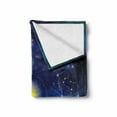 thumbnail image 2 of Constellation Soft Flannel Fleece Blanket, Illustration of Zodiac Signs in Geometric Circle Horoscopes Sun, Cozy Plush for Indoor and Outdoor Use, 60" x 80", Pale Blue Indigo Yellow, by Ambesonne, 2 of 6