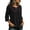 Black, variant on Womens Bow Tie Front Tops 3/4 Summer Sleeve Shirts Dressy Casual Elegant Flowy Tunic Tops Loose Fit Blouses