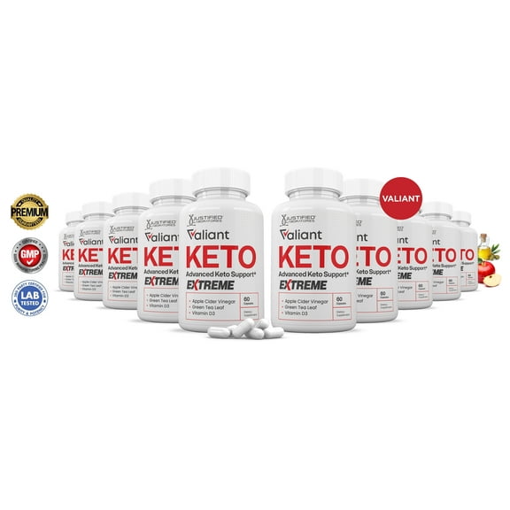 (10 Pack) Valiant Keto ACV Extreme Pills 1675mg Alternative to Gummies Dietary Supplement 600 Capsules