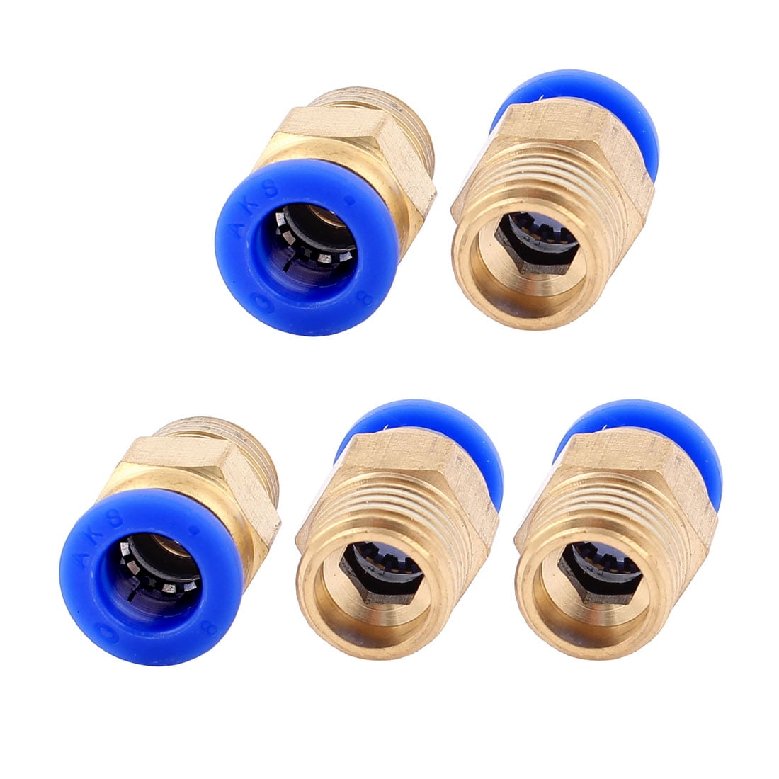5pcs 1/8"-1/2" BSP male x Tube O/D 4-12mm Pneumatic Tee Push Connector Fitting 
