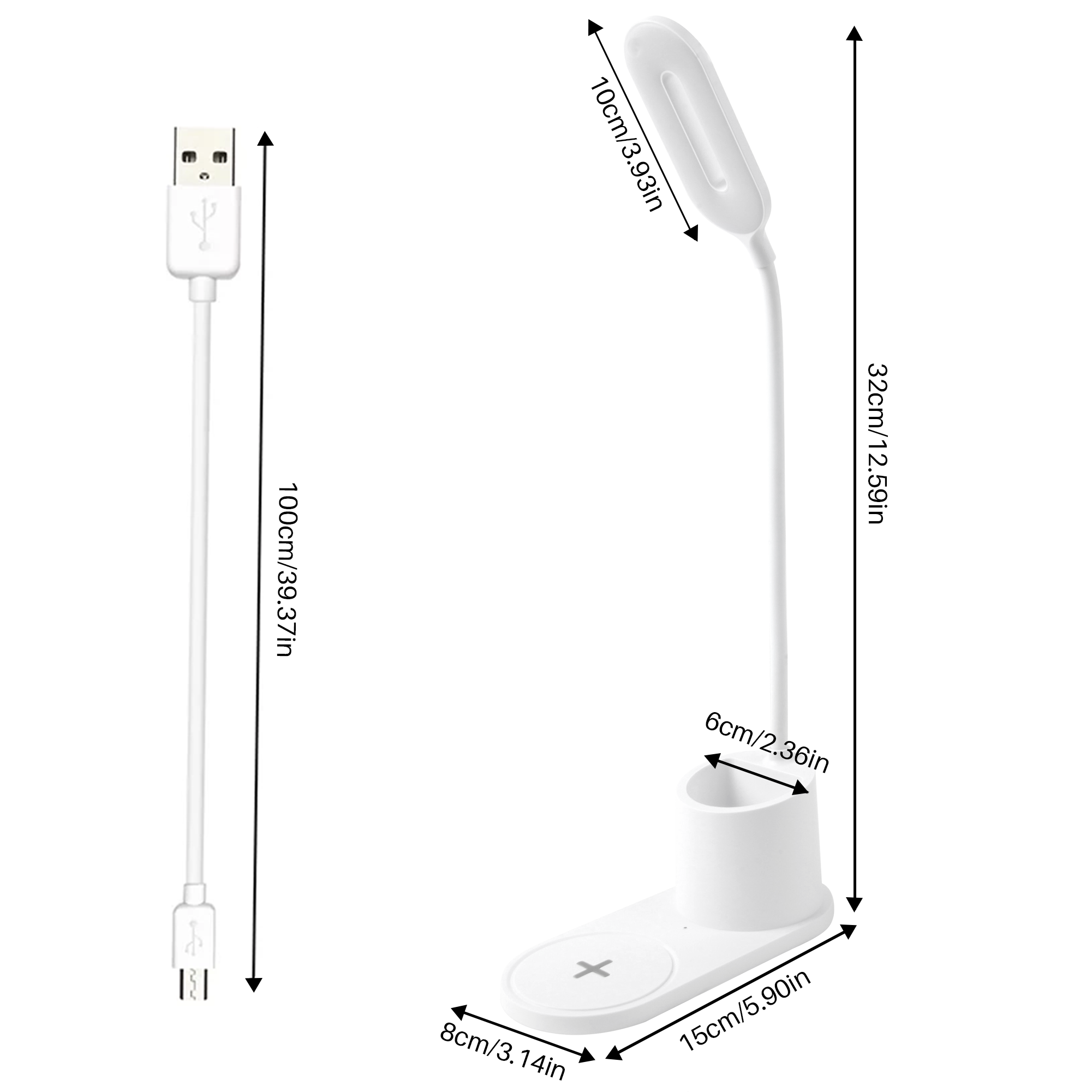 BCOOSS Led Desk Lamp for an Office in Home with Pen Holder and Wireless Charger- 3 Modes Dimmable LED Table Lamp with Flexible Gooseneck - image 2 of 7