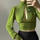 thumbnail image 4 of Túnica informal para mujer Top con cierre de botones Top ajustado para mujer traje diario calado, 4 of 8