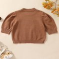 thumbnail image 3 of PENGXIANG Bébé Filles Tricot Pulls Manches Longues Puff Pull Col Rond Tops Tricot, 3 of 6