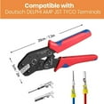 thumbnail image 7 of Wire Crimping Tool with Ratchet,  Ratchet Wire Crimper Tool for Open Barrel Terminal Connectors, Electrical Crimping Tool for Deutsch DELPHI AMP Dupont TYCO Terminals, 24-14 AWG, 7 of 7
