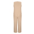 thumbnail image 6 of Haivin Women's Two-Piece Set with Sleeveless Top and Elastic Waist Pants, Solid Color Cotton Blend Loose Fit Outfit for Casual Daily Wear, 6 of 7