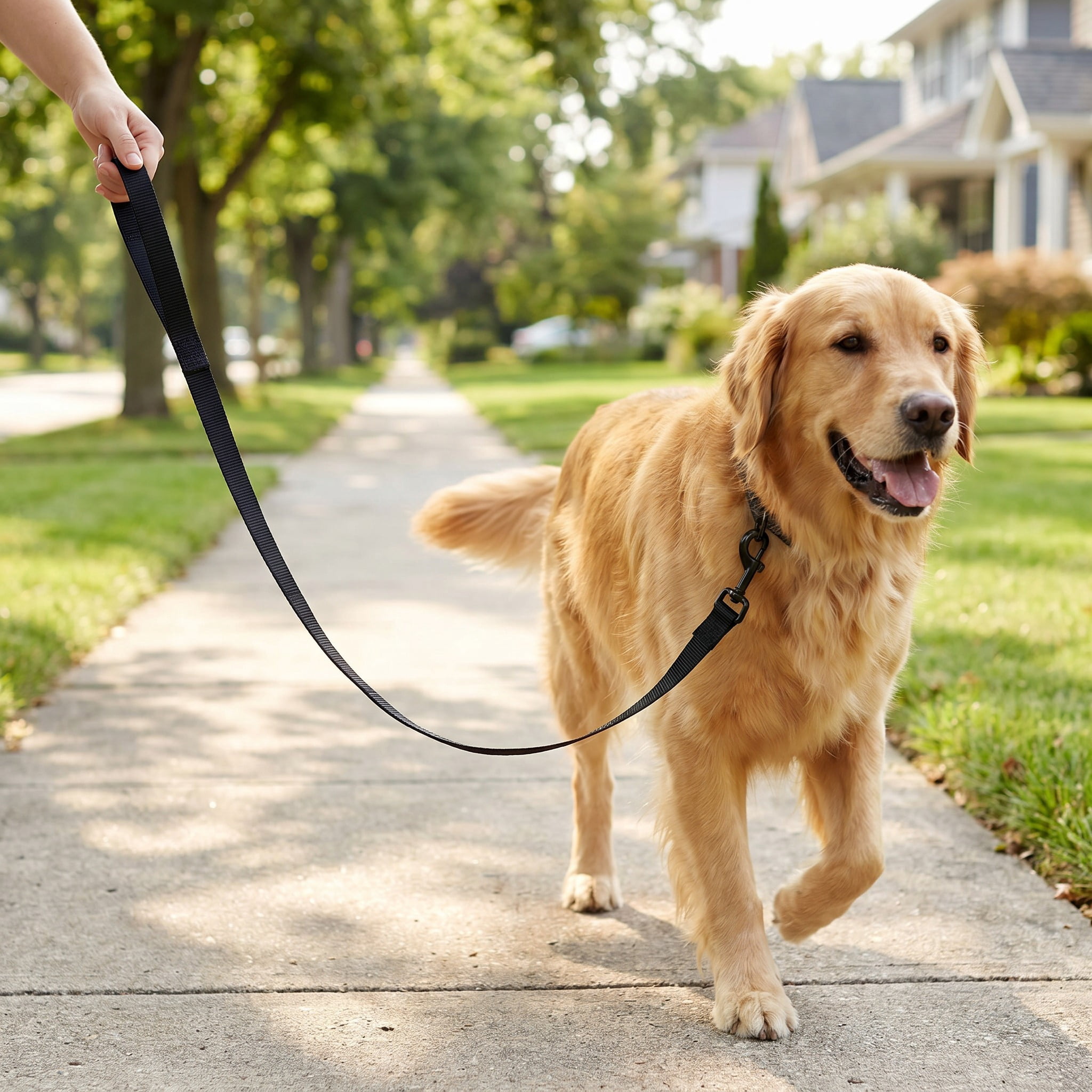 Vibrant Life 4' Solid Polyester Leash, Black, M