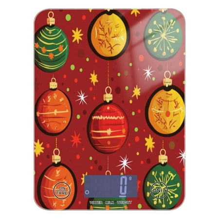 

Kitchen Electronic Scale Food Scale 7.68x5.71 inch Multifunctional Digital Kitchen Scale Tempered Glass Decorative Baking Cooking Meal Preparation Christmas Cartoon Ball