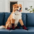 thumbnail image 3 of Anti-Slip Dog Socks for Large Dogs - Winter Boots for Cold Weather - Red & Black- Size XL, 3 of 4