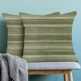 thumbnail image 2 of Boho Green Stripe Throw Pillow Covers 18x18 Inch Set of 2, Rustic Abstract Decorative Throw Pillow Covers Retro Stripe Neutral Outdoor Cushion Cover for Sofa Couch Farmhouse Room Bed Decor, 2 of 7