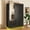 Black, variant on Blotout 3 Door Wardrobe Closet with Mirror & LED Lights, Bedroom Armoire with 2 Drawers and Multi-Layer Shelves , Modern Wooden Armoire Wardrobe Closet with Hanging Rod for Bedroom