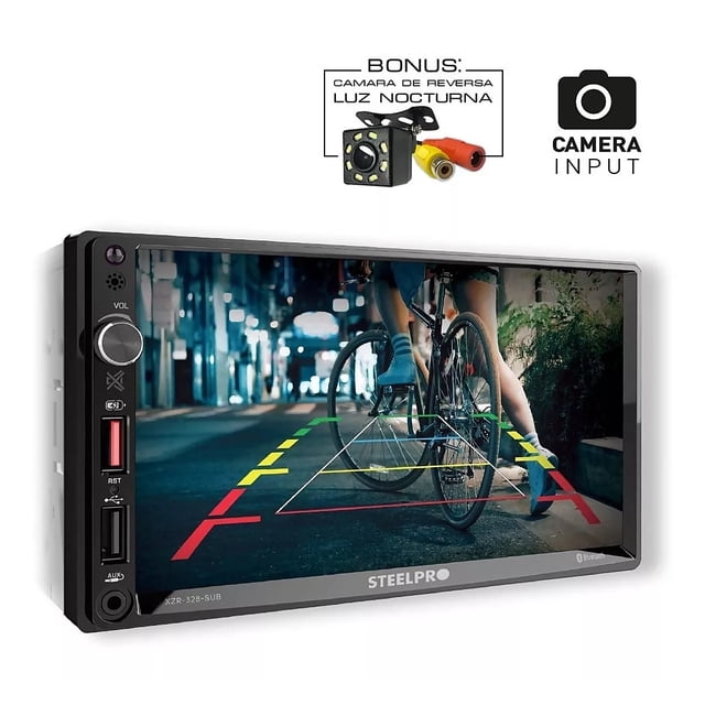 Estereo Pantalla Steelpro Bluetooth Mirror Link Xzr-328-sub
