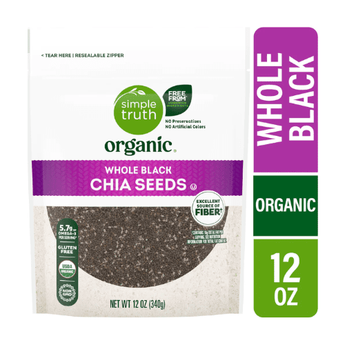 Simple Truth Whole Black Chia Seeds Organic Gluten Free 12 oz, 2 Pack