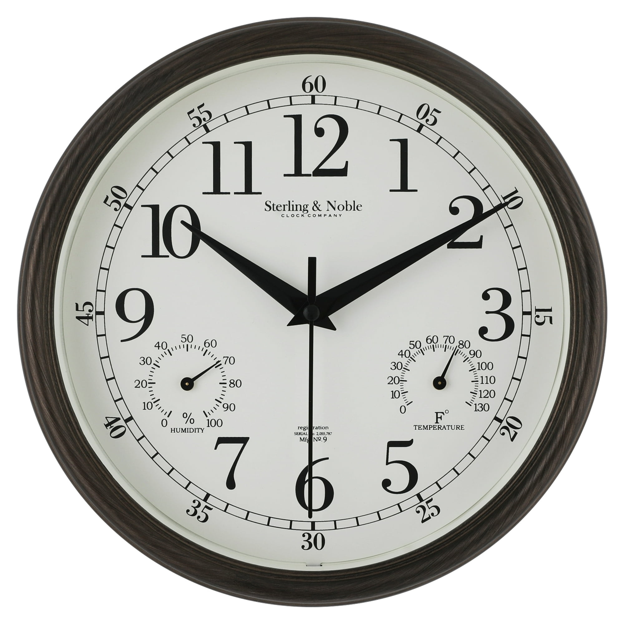 Mainstays 8 . 75 Indoor/Outdoor Antique Bronze Round Arabic Analog Wall Clock