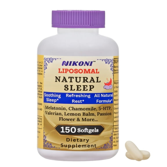 Nikoni Liposomal Sleep & Mood Support Supplement – Natural Blend for Relaxation & Emotional Wellness – 150 Softgels
