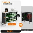 thumbnail image 3 of PurelyGoods 43" Portable Bar Table with Pole, 3-Tier Shelves, Mobile Bar Table for Events, Party, Camping, Picnic, Tradeshow, Indoor with Black Skirt, 3 of 16