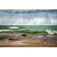 thumbnail image 2 of Collins, Ann 18x13 White Modern Wood Framed Museum Art Print Titled - USA-Michigan-Upper Peninsula-Munising Rain clouds over Pictured Rocks National Lakeshore, 2 of 4